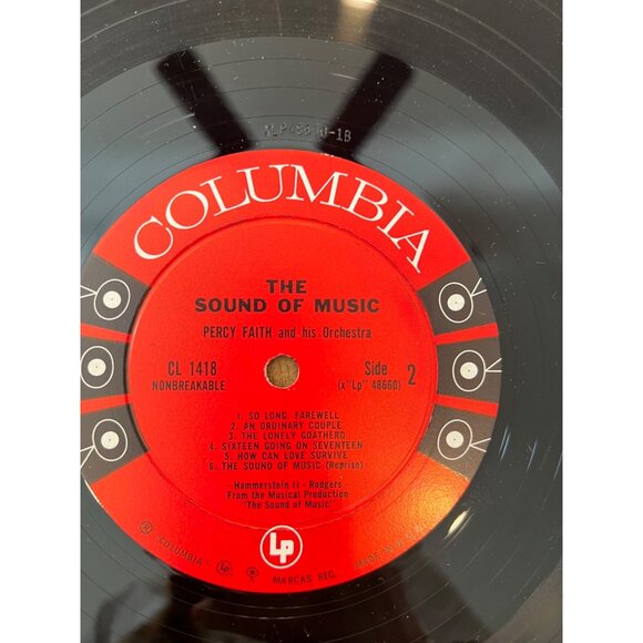 The Sound Of Music Percy Faith & His Orchestra Vinyl Record CL 1418 Album - Picture 4 of 5